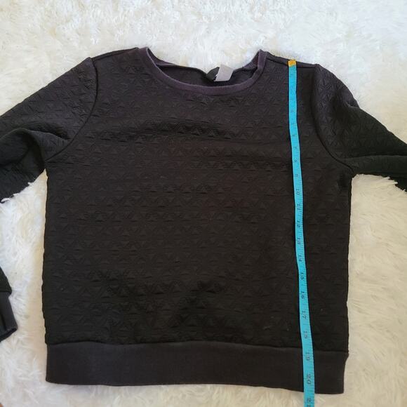 H&M Divided All Black Geometric Patterned Crewneck Sweatshirt Small - Picture 3 of 7